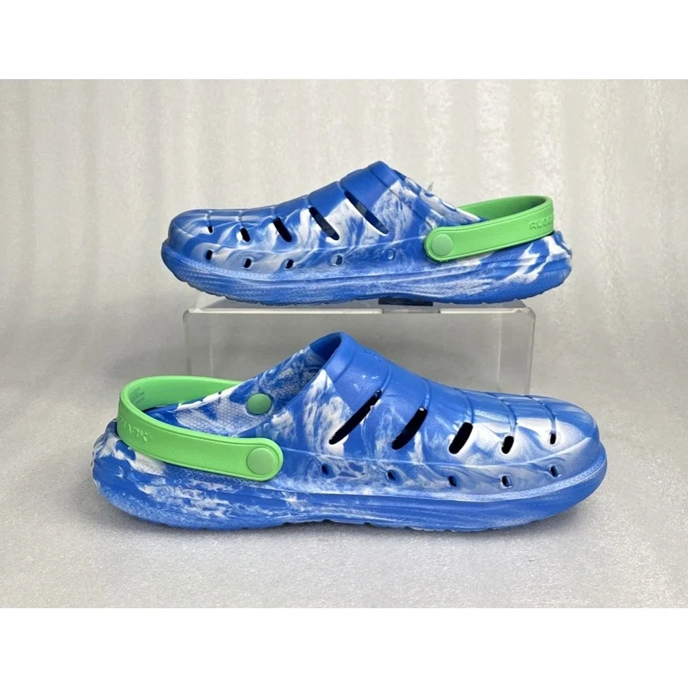 Rugged Shark Eva Clogs Lightweight Slip on Blue Green Big Boys Size 6 NEW